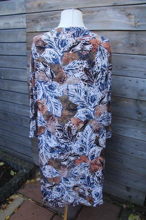 Blousejurk blauw/ beige/ roest Paprika mt 6 (54) Vaste prijs, Kleding | Dames, Grote Maten, Blauw, Jurk, Ophalen of Verzenden