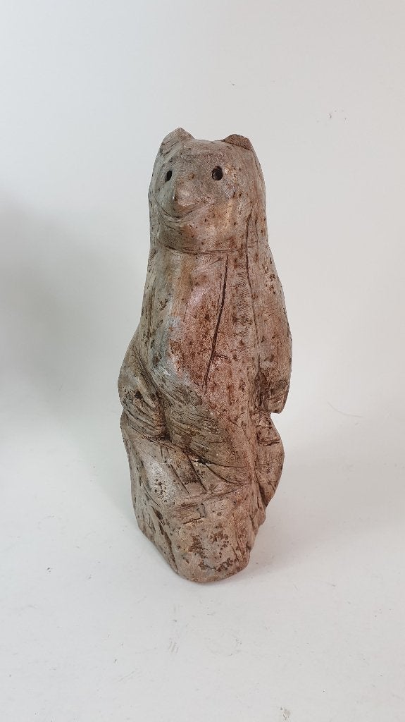 Stenen beeld, Beer, Grizzlybeer, beeldhouwerk 27 cm. 2A14, Ophalen of Verzenden