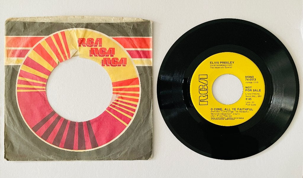 Elvis - O Come, All Ye Faithful / Merry... - PROMO USA 1971, Cd's en Dvd's, Vinyl Singles, Gebruikt, 7 inch, Ophalen of Verzenden
