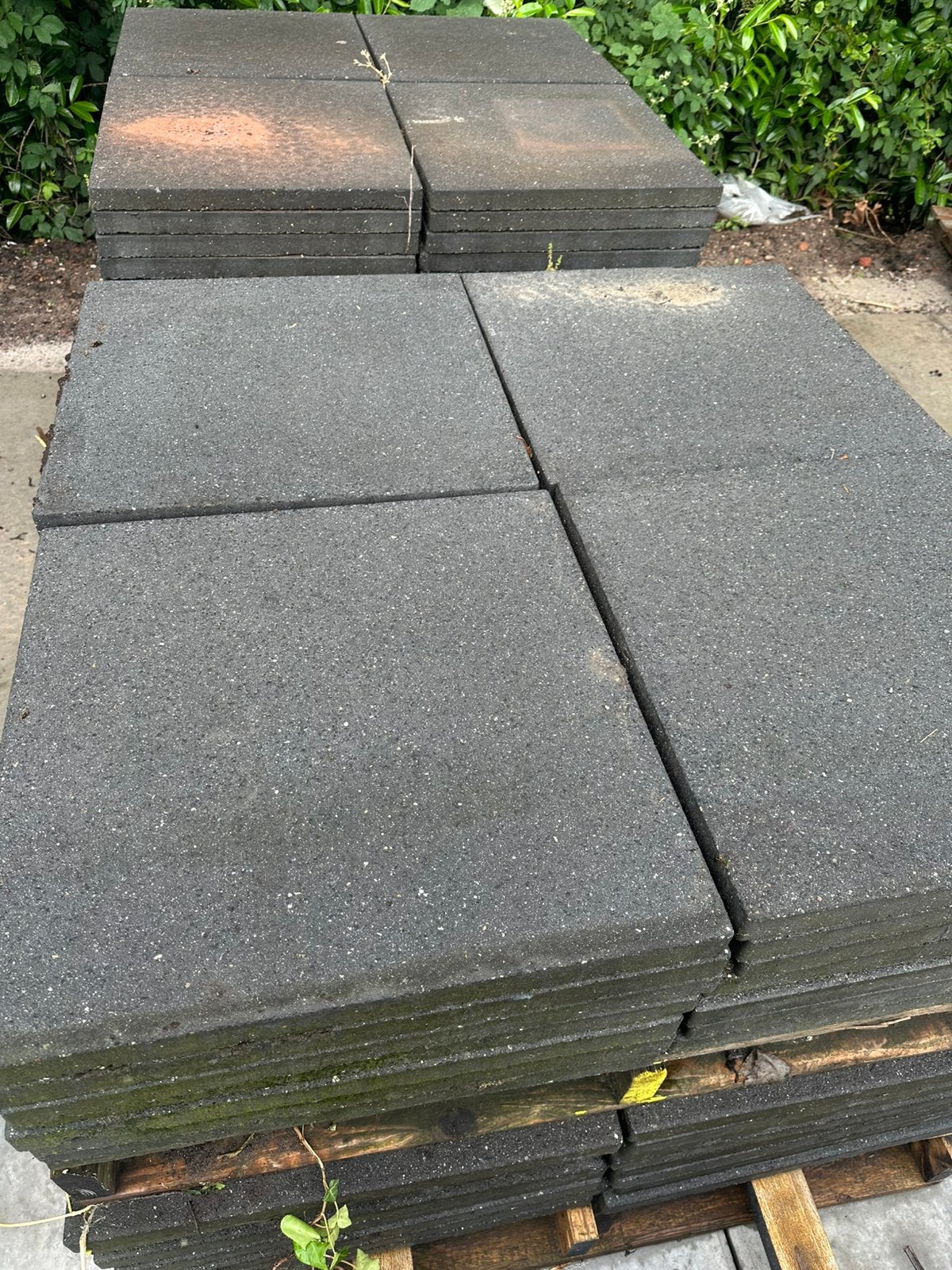 60x60 tegels antraciet betontegels, Ophalen, Gebruikt, Beton, Terrastegels