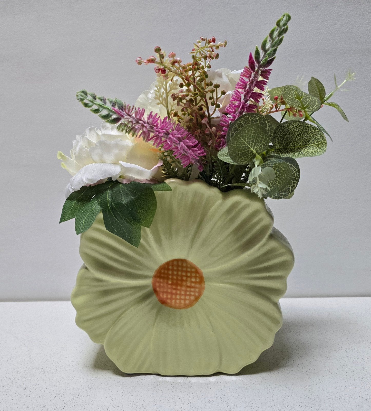 Fleurige bloemenvaas met decoratie, Ophalen of Verzenden