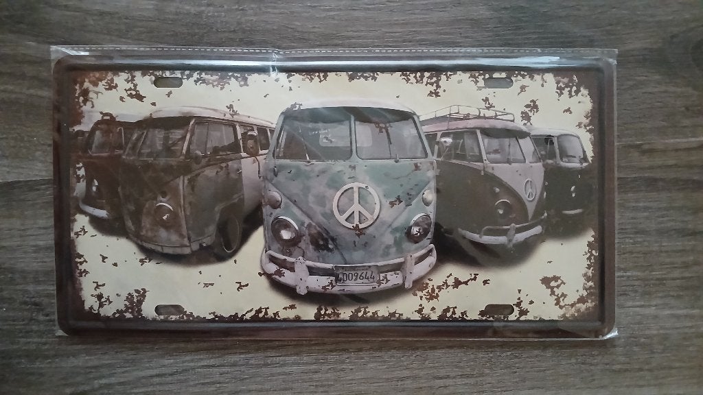 Volkswagen VW bus bord bordje T1 metaal retro wand mancave, Ophalen, Metaal, Wandhanger, Nieuw
