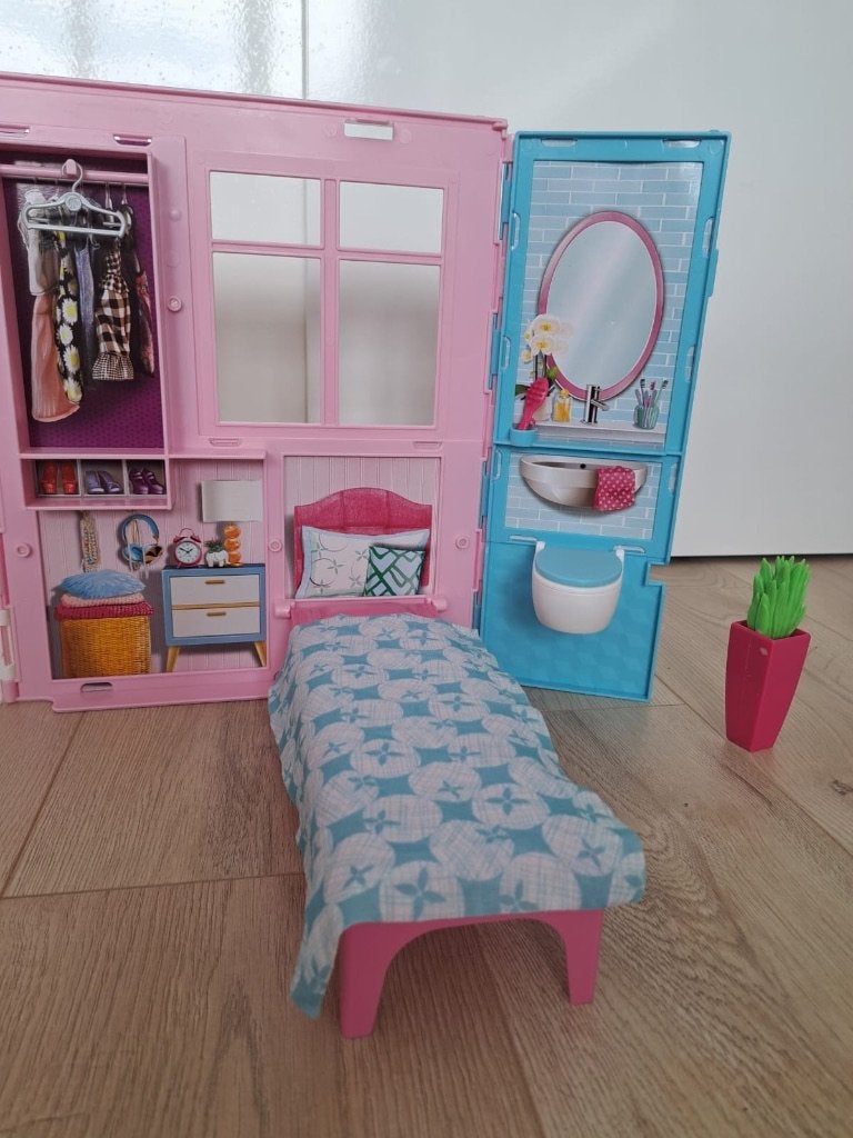 Barbiehuis + accessoires, Ophalen, Zo goed als nieuw, Barbie