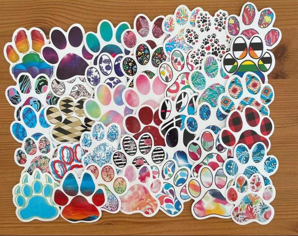 Dieren honden pootjes stickers, Verzenden, Nieuw, Meerdere stickers