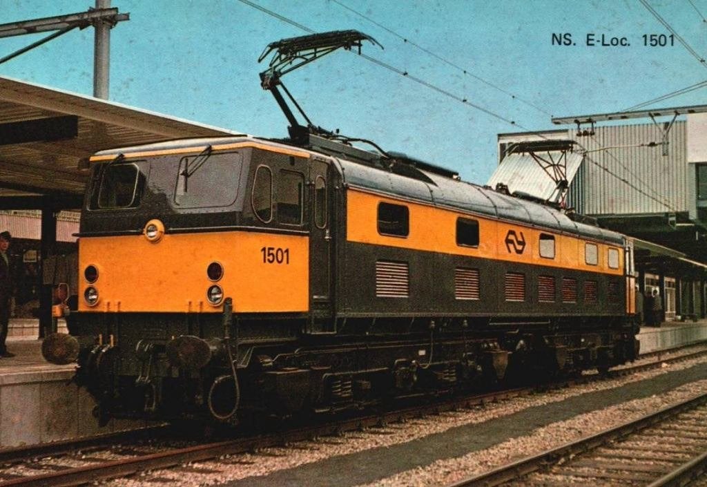 NS E-Loc. 1501., Ophalen, Nieuw, Trein, Kaart of Prent