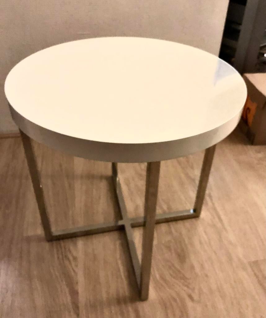 Goossens Salontafel - Hoogglans. Wit, Overige materialen, Minder dan 55 cm, Gebruikt, Rond