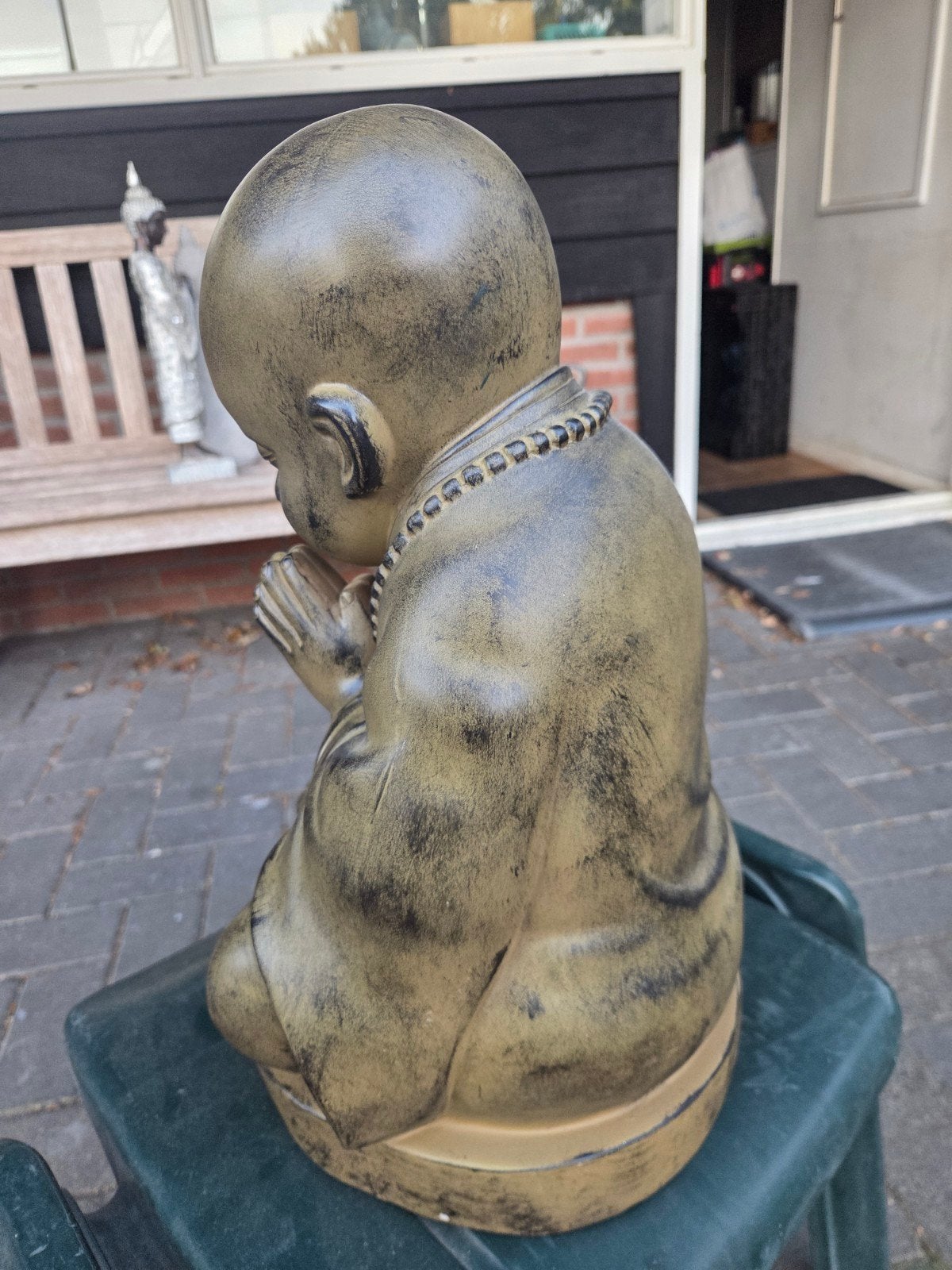 Boeddha beeld biddend - Goud/Zwart, Ophalen of Verzenden, Gebruikt, Composieten, Goud