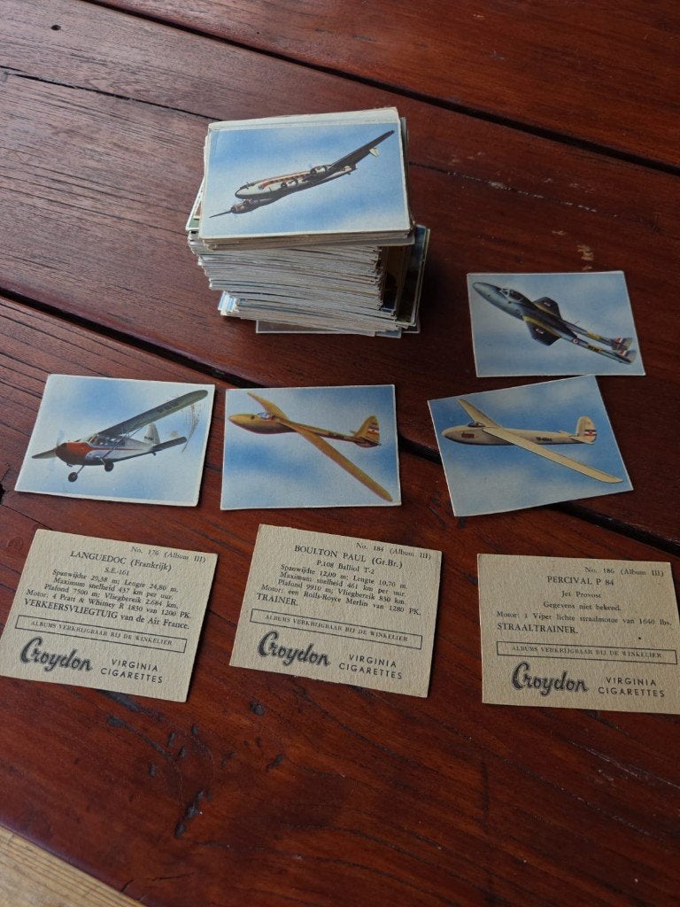 Virginia Croydon Cigarettes Vliegtuigserie kaartjes, Ophalen of Verzenden, Zo goed als nieuw, Plaatjesalbum