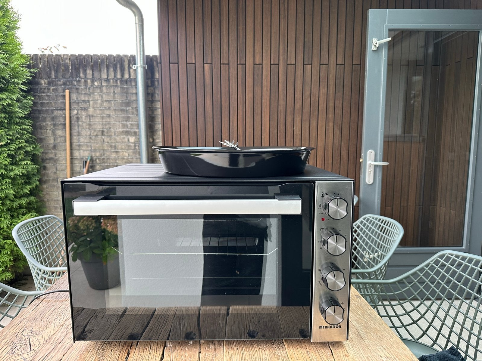 Merkador Heteluchtoven 70L - Zwart, incl. accessoires, Ophalen, Minder dan 45 cm, Hete lucht, 60 cm of meer