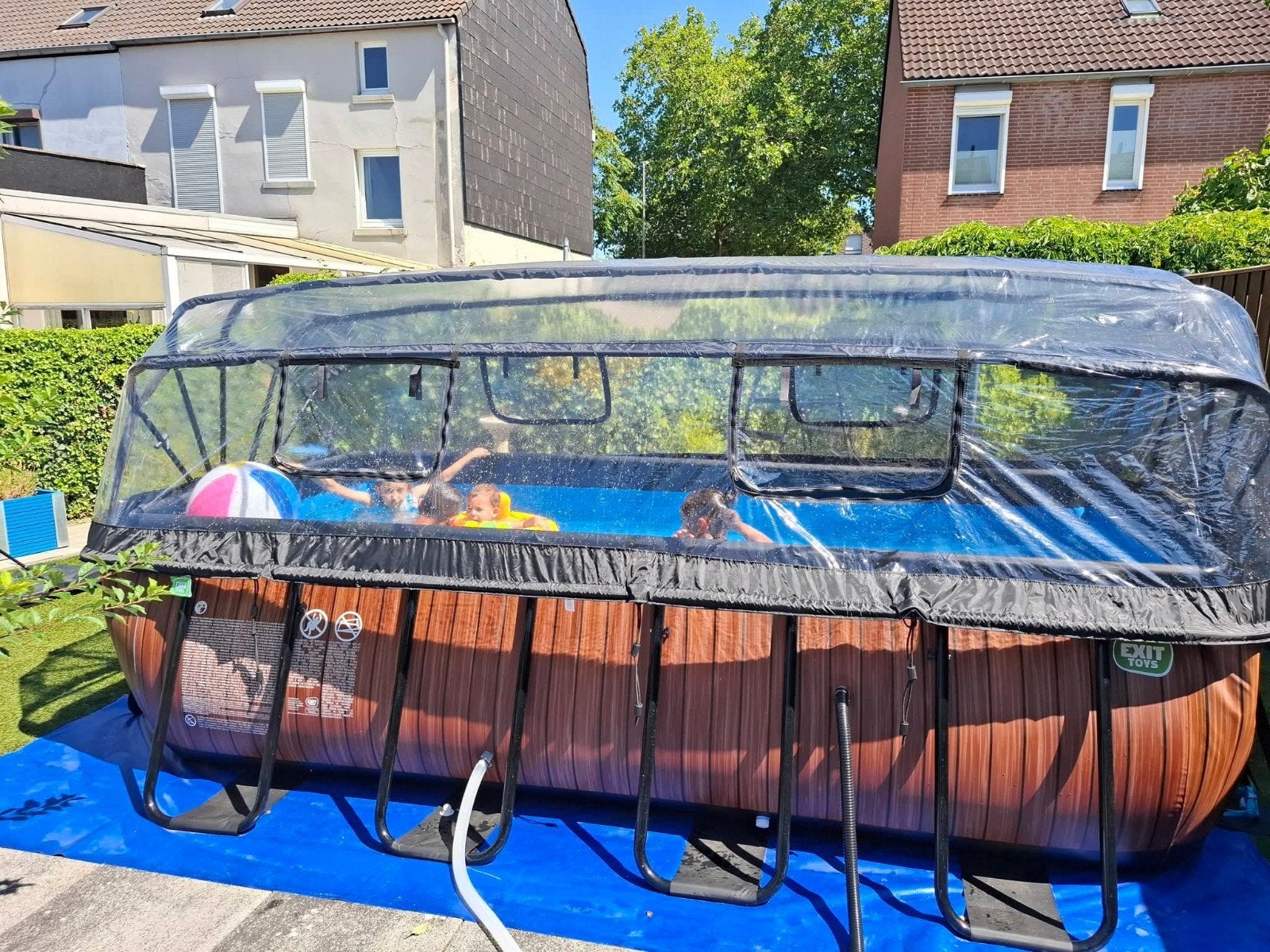 Exit Toys Zwembad met overkapping en zandfilterpomp, Tuin en Terras, Ophalen, 200 tot 300 cm, 80 tot 120 cm, Zo goed als nieuw