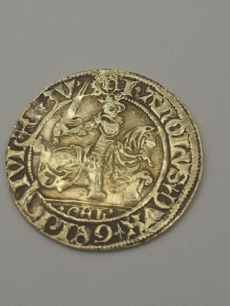 Unieke Gouden Rijdergoudgulden (1509-1538) Karel van Egmond, Vóór koninkrijk, Losse munt, Goud, Overige waardes