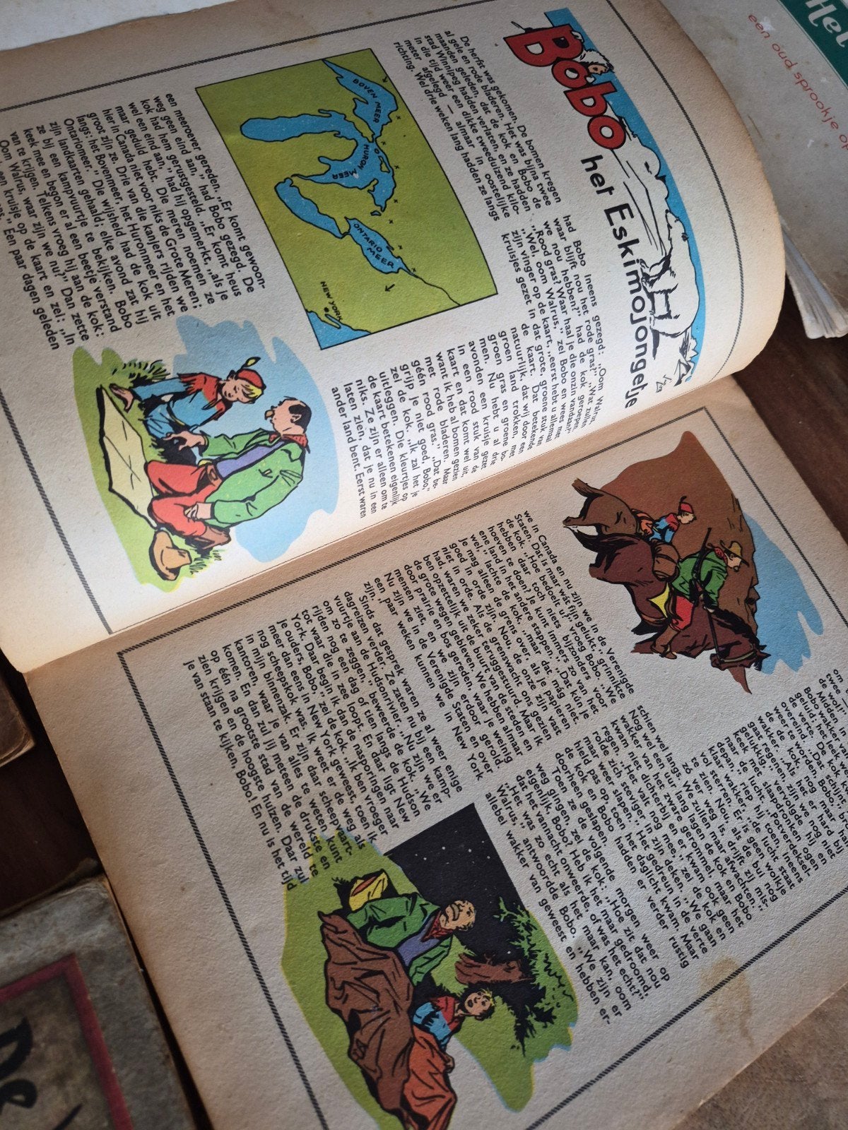 4 Vintage kinderboeken: Bobo, Monki en Bartje Kokliko, Meerdere stripboeken, Ophalen of Verzenden, Gelezen, Johan Fabricius