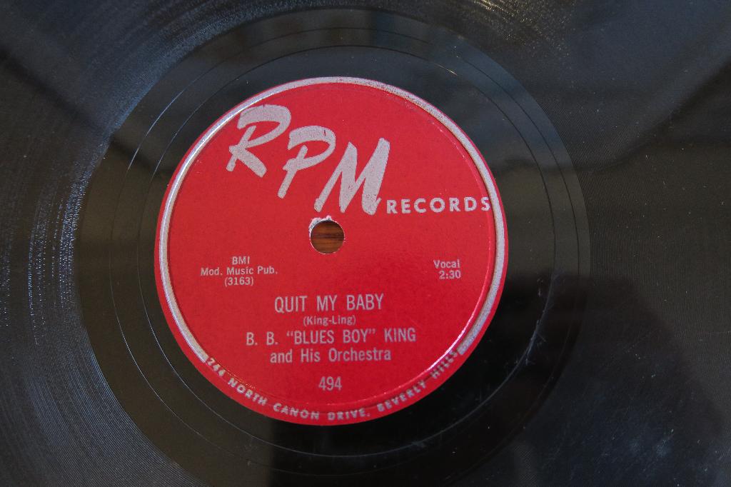 B. B. King Quit my baby 78 toeren 78 rpm rock-ola seeburg, Gebruikt, 10 inch, Ophalen of Verzenden, 1940 tot 1960