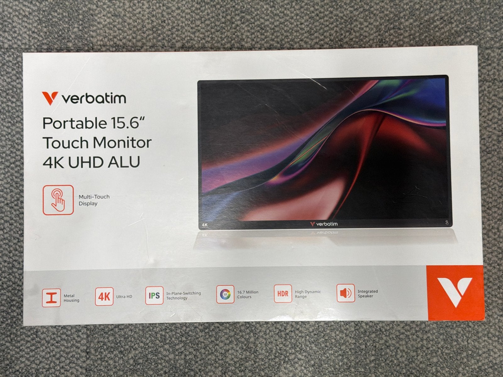 Verbatim Portable 15.6" Touch Monitor 4K UHD ALU, Computers en Software, IPS, Touchscreen, Nieuw, Ophalen of Verzenden