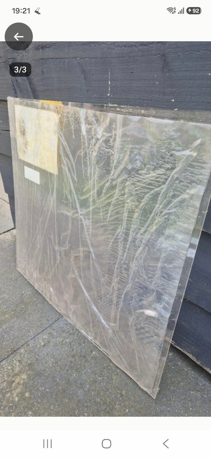 3 plexiglas platen (diverse afmetingen), Ophalen