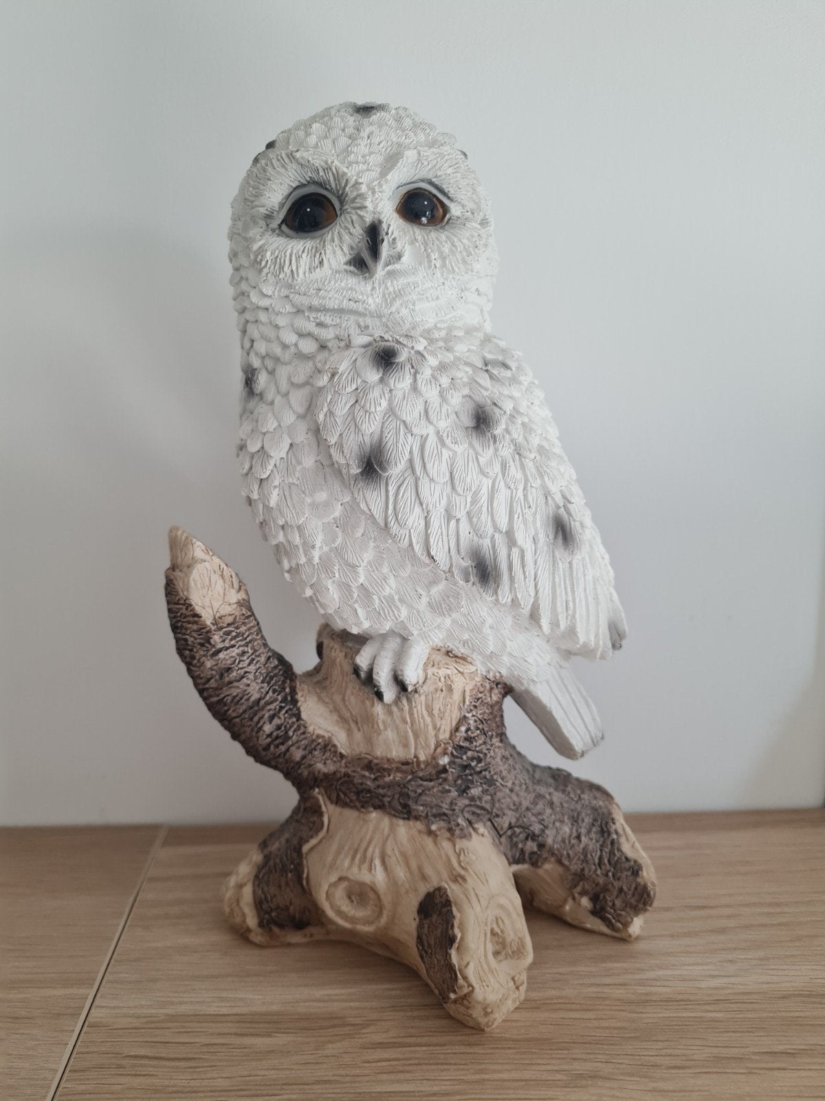 Sneeuwuil op Boomstronk, Verzenden, Kunststof, Wit, Landelijk