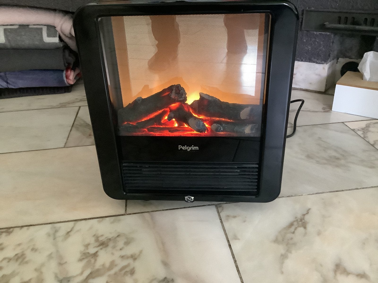 Pelgrim Elektrische Sfeerhaard met Verwarming - Klein Model, Ophalen of Verzenden, Zo goed als nieuw, Vrijstaande haard, Elektrische haard