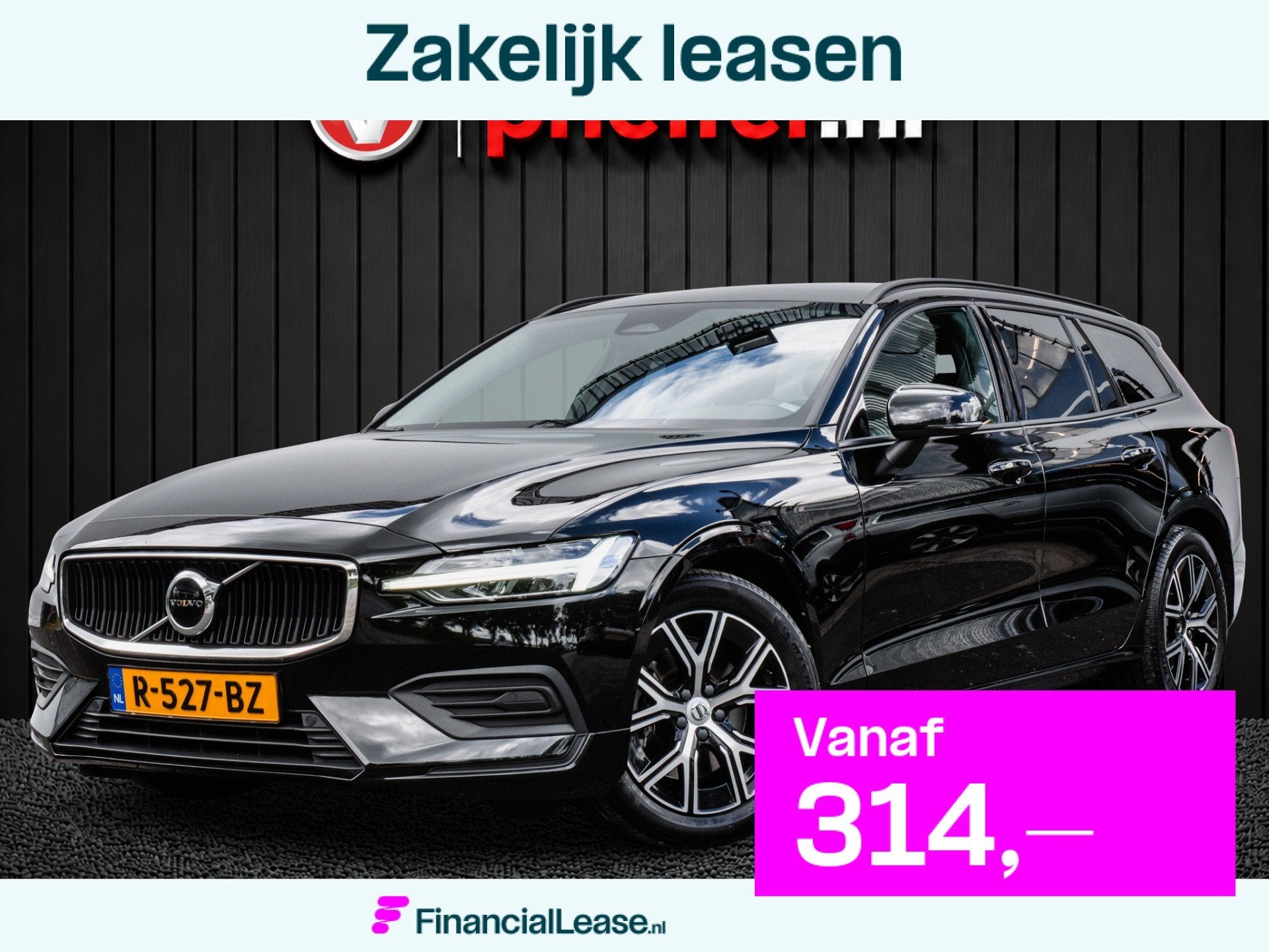Volvo V60 2.0 B3 Aut. Essential Stuur+stoelverwarming/ Carpl, Stof, 4 cilinders, 1634 kg, Zwart