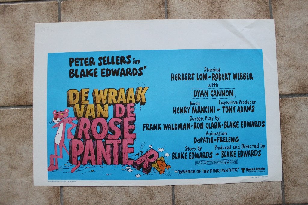 filmaffiche Revenge of the Pink Panther 1978 filmposter, Rechthoekig Liggend, Ophalen of Verzenden, Zo goed als nieuw, A1 t/m A3