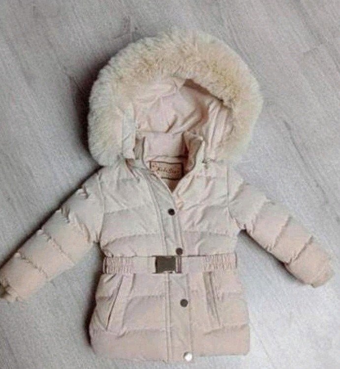 Winterjas met bont capuchon maat 80, Ophalen of Verzenden, Zo goed als nieuw, Meisje, Jasje