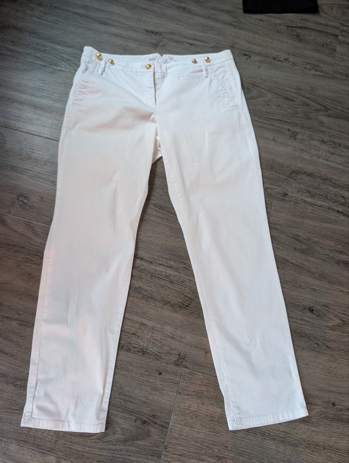 Witte Cambio Kira broek met gouden knopen, maat 42, Cambio, Wit, Maat 42/44 (L), Ophalen of Verzenden