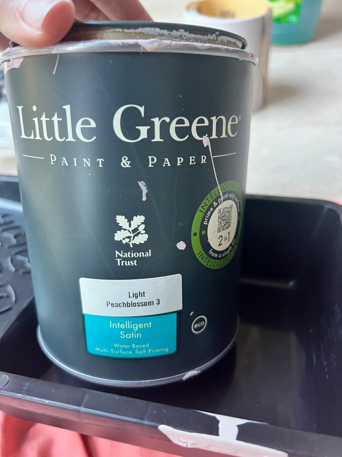 Little Greene verf - Light Peachblossom 3, Ophalen, Gebruikt, Roze, Lak