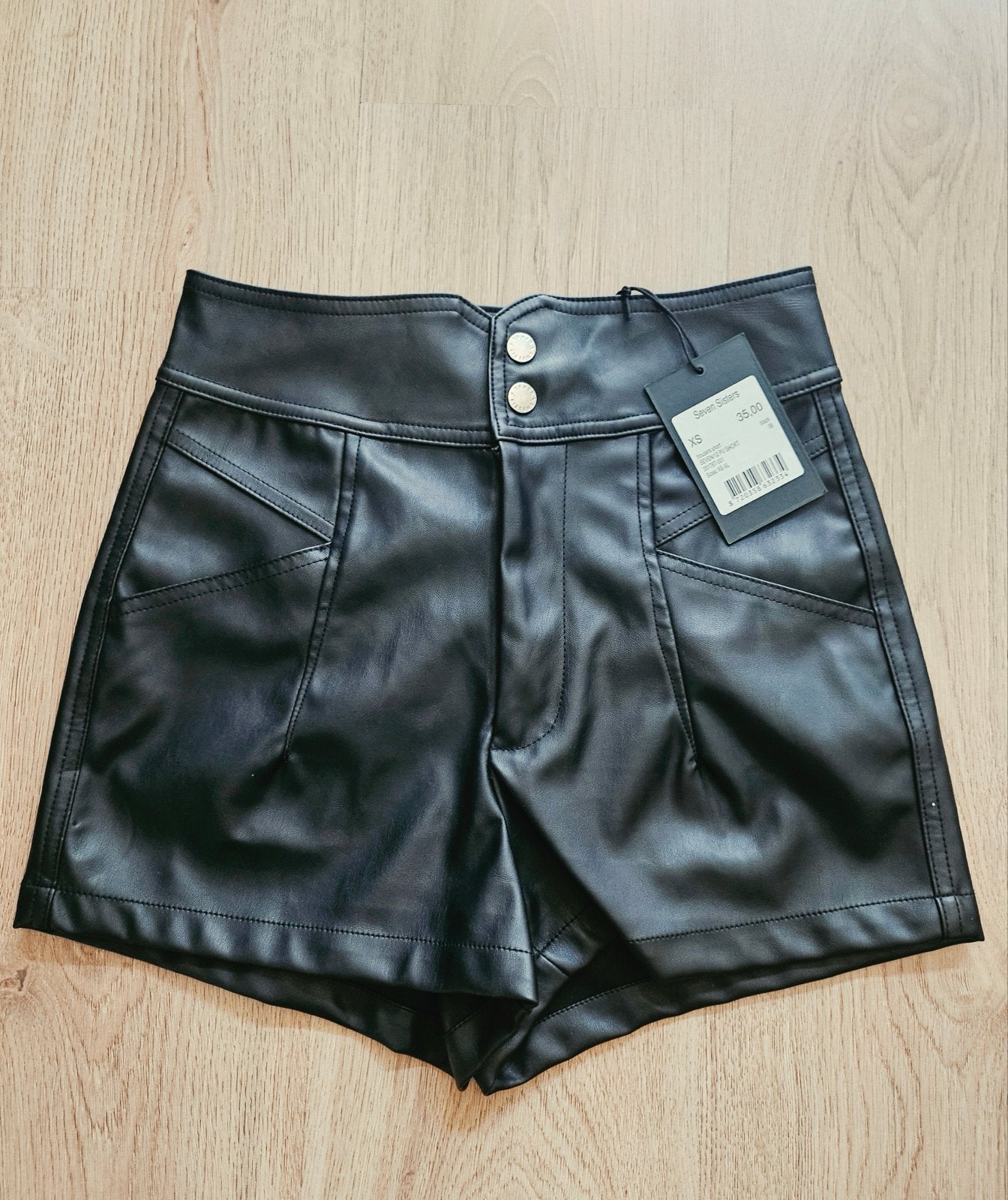 Seven Sisters Zwarte Faux Leren Shorts - Nieuw met kaartje, Kort, Zwart, Nieuw, Ophalen of Verzenden