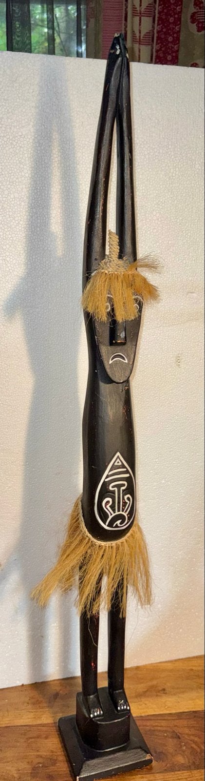 Houten Afrikaans beeld - 100cm hoog, Ophalen of Verzenden, Handgemaakt, Zwart, 1 meter - 2 meter