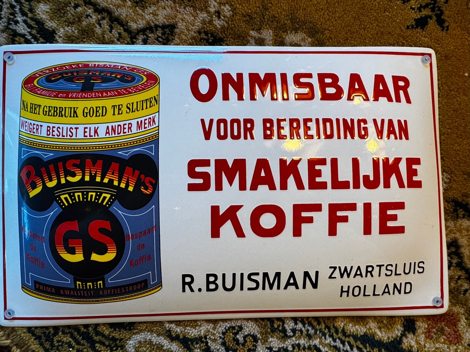 R.Buisman koffie ,emaillebord,reclamebord 39x24, Ophalen of Verzenden, Zo goed als nieuw