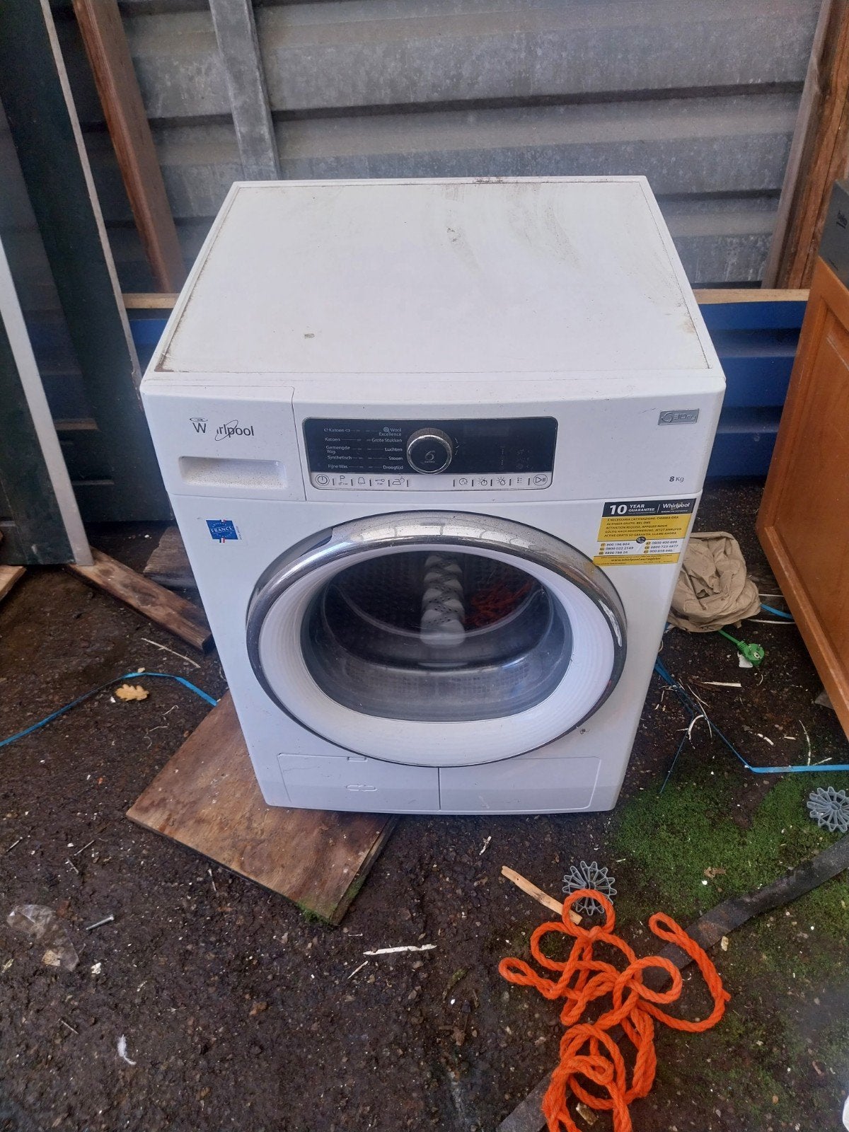 Whirlpool  eco droger, Witgoed en Apparatuur, 6 tot 8 kg, Ophalen, Condens, 85 tot 90 cm