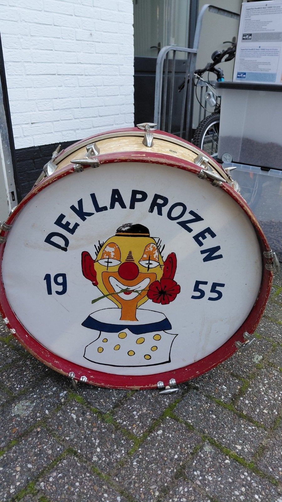 Vintage Bassdrum Deklaprozen 1955 - 60 cm doorsnede, Ophalen of Verzenden, Gebruikt