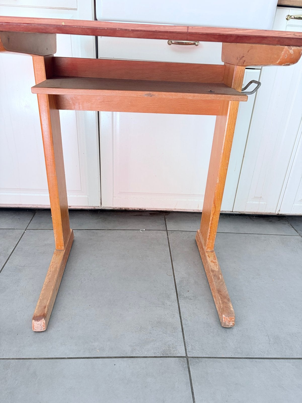 Prachtige vintage - old school schooltafel, Gebruikt, 60 cm of meer, Rechthoekig, Hout