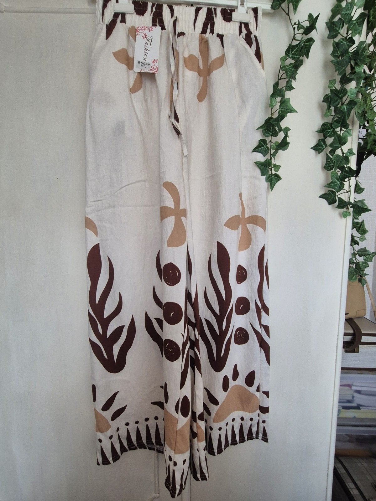 Stijlvolle Palazzo Broek met Print - Maat M, Maat 38/40 (M), Fashion, Meerkleurig, Nieuw