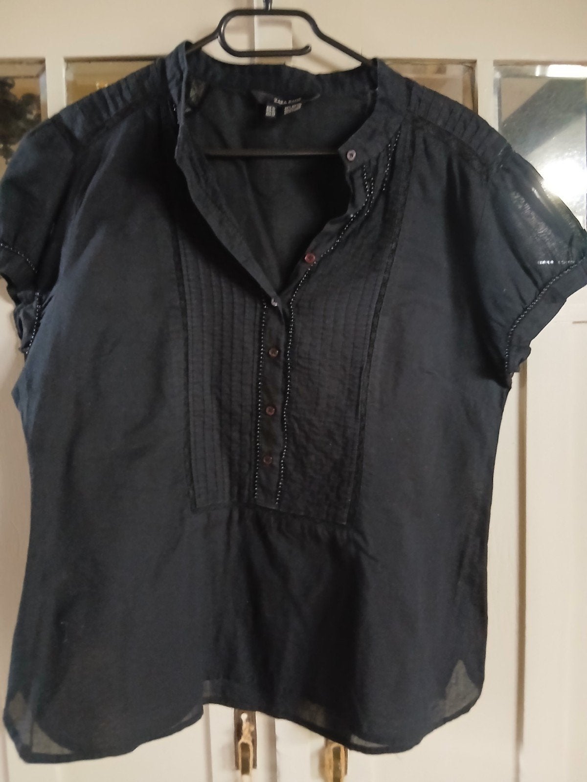 Zwart bloesje van Zara, valt als M., Ophalen of Verzenden, Zo goed als nieuw, Zwart