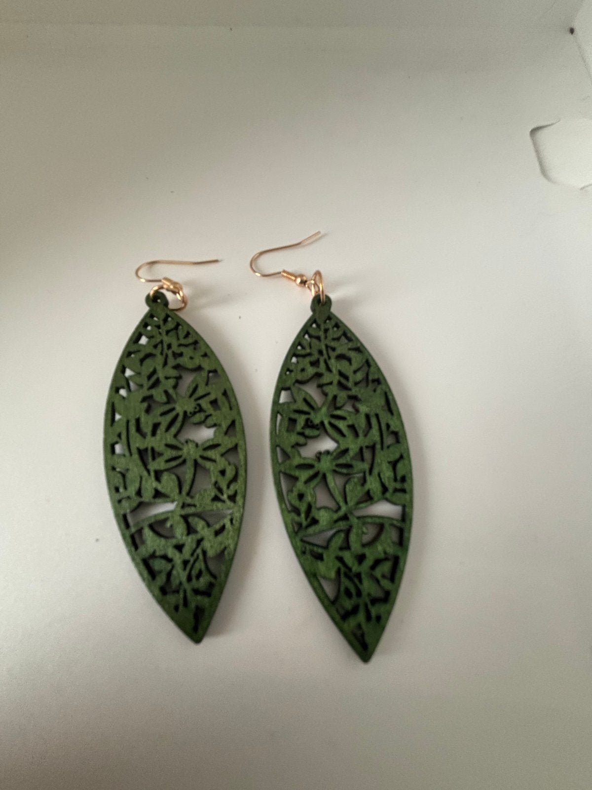 Nieuwe Groene Houten Oorbellen - Blad Design, Overige materialen, Hangers, Verzenden, Nieuw