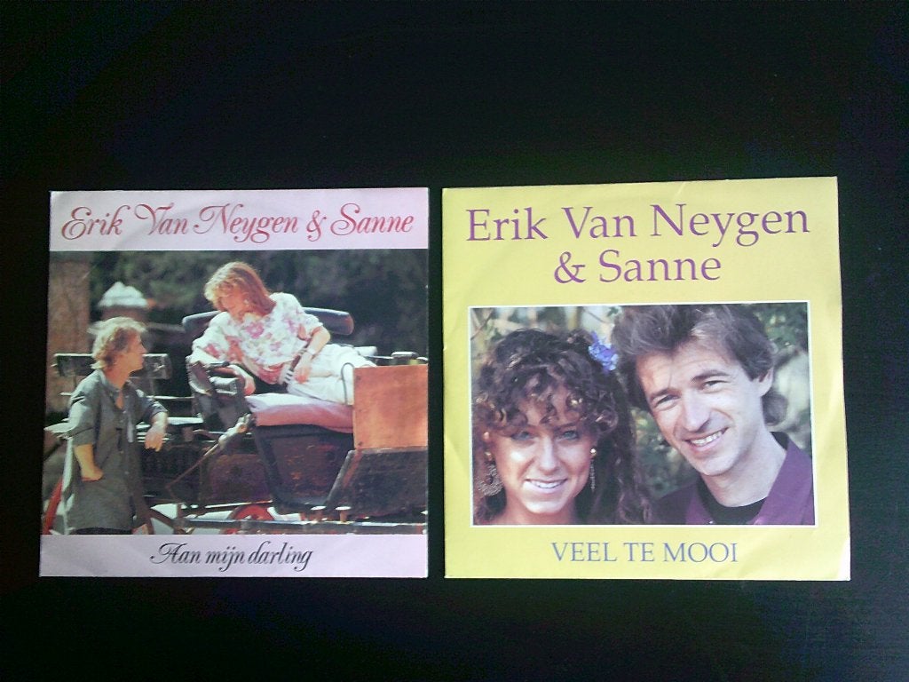 twee vinyl singles van erik van neygen & sanne, Overige formaten, Ophalen of Verzenden, Zo goed als nieuw, Levenslied of Smartlap