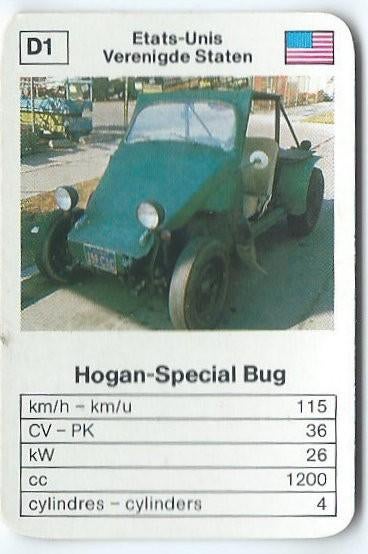 kwartetkaart Maxi- Mini "mini' Hogan- Special Bug, Ophalen of Verzenden, Zo goed als nieuw, Auto's