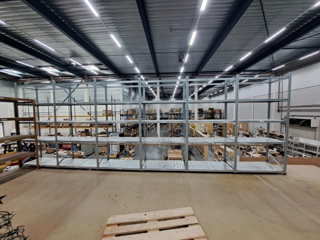 Partij/set sterke metalen stellingkasten verstelbaar, Ophalen, Gebruikt