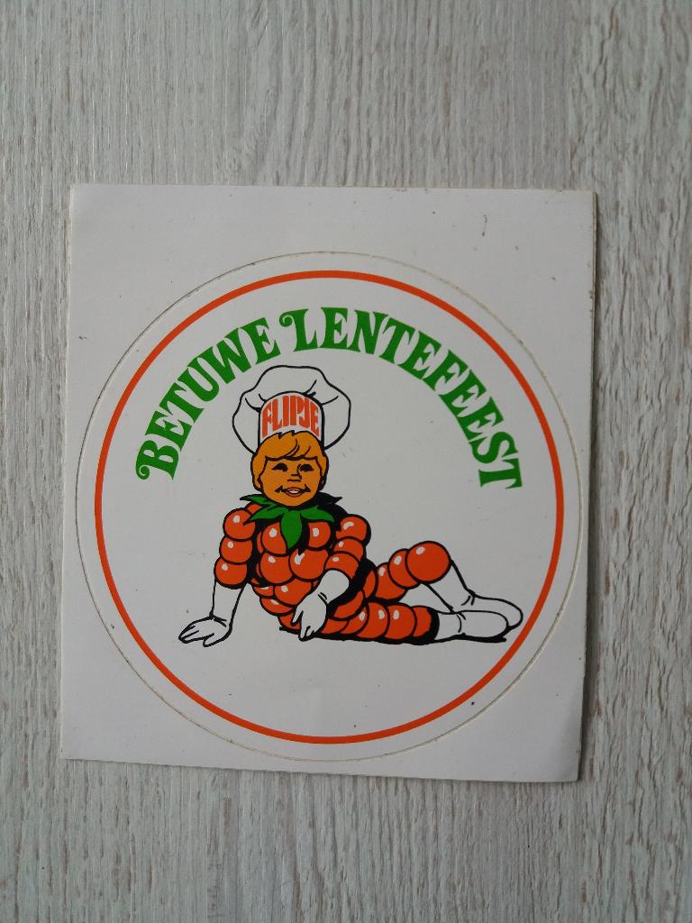 sticker FLIPJE BETUWE LENTEFEEST, Verzamelen, Stickers, Ophalen of Verzenden, Zo goed als nieuw, Overige typen