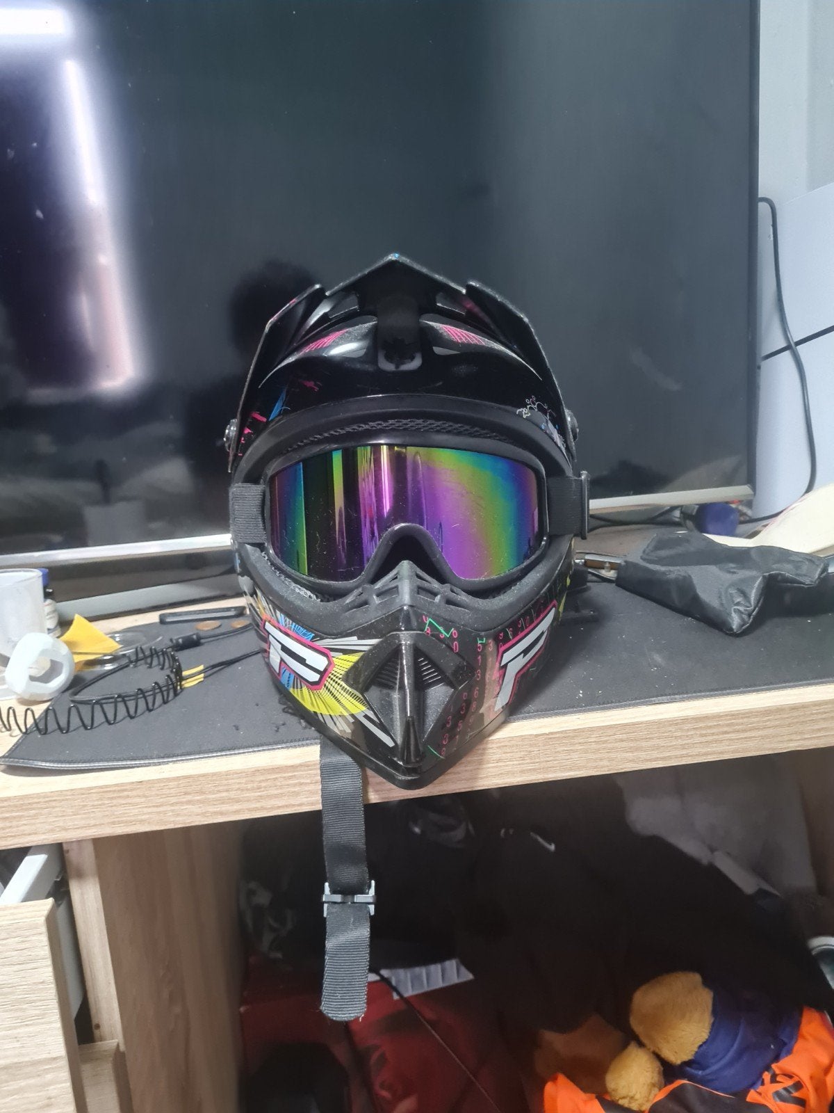 Crosshelm met bril, M, Tweedehands, Ophalen, Overige merken