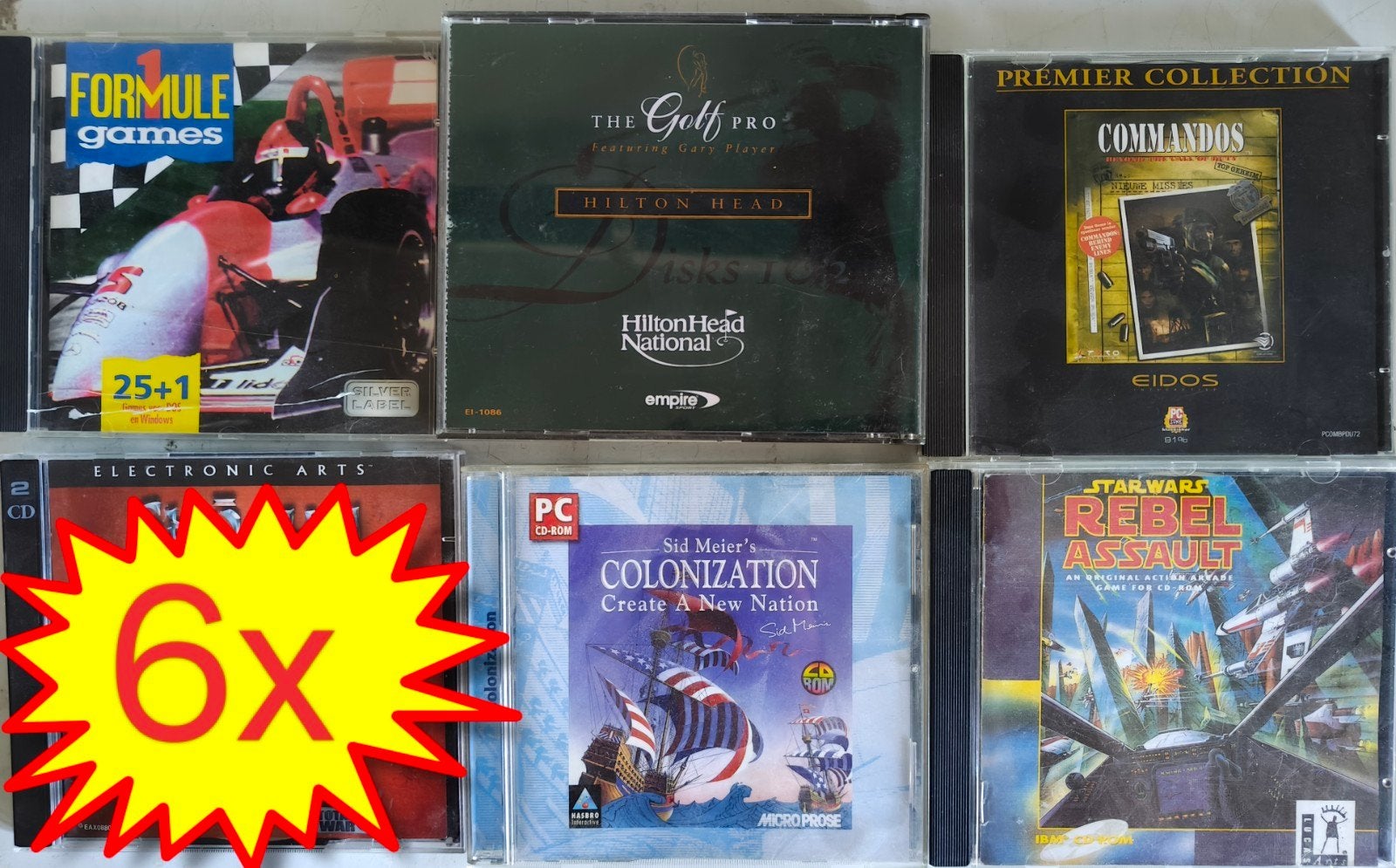 6x DOS / Windows 95 / 98 PC Games Collectie in Jewelcase, 1 speler, Ophalen of Verzenden, Gebruikt, Overige genres