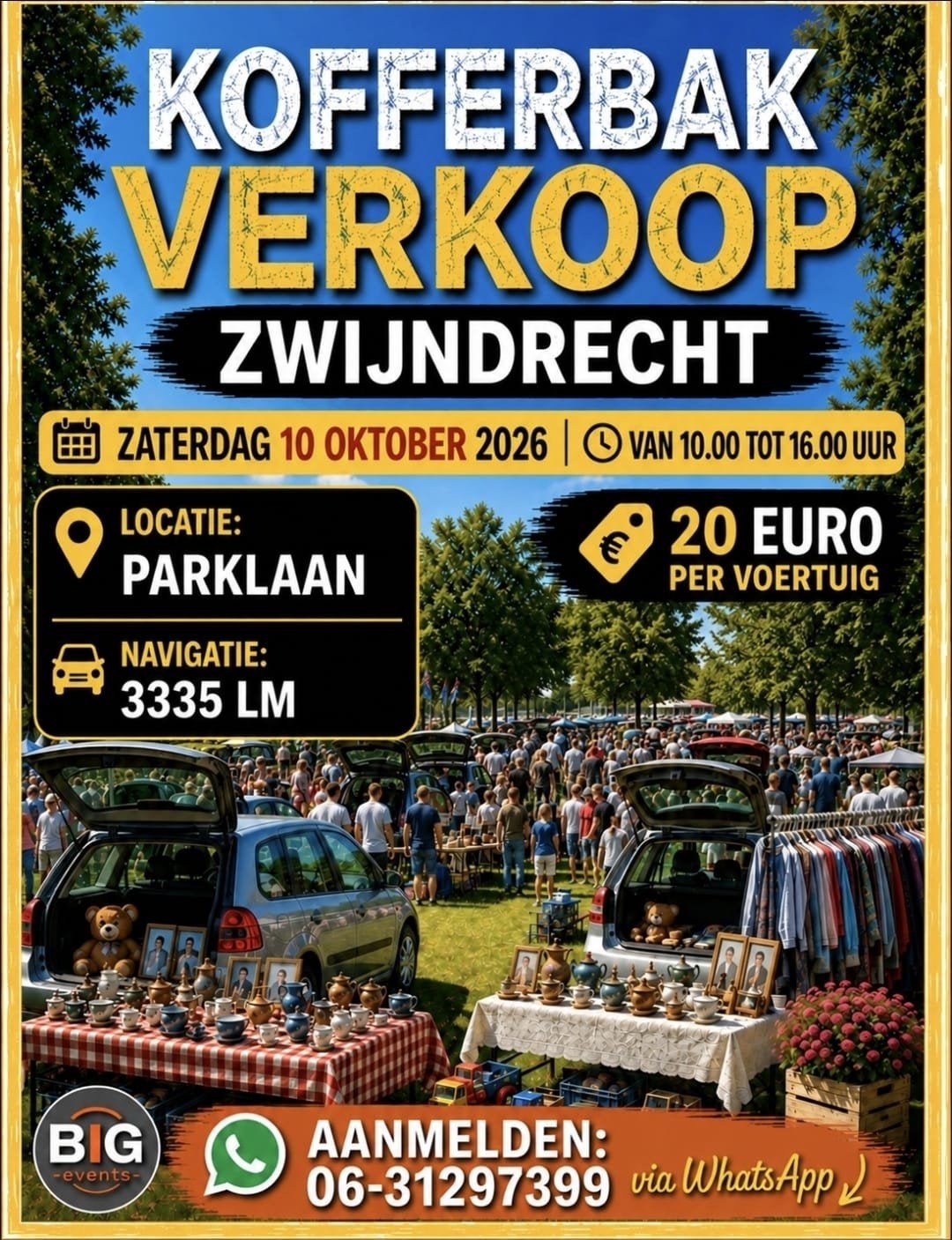 Kofferbakverkoop Zwijndrecht, Ophalen, Gelezen