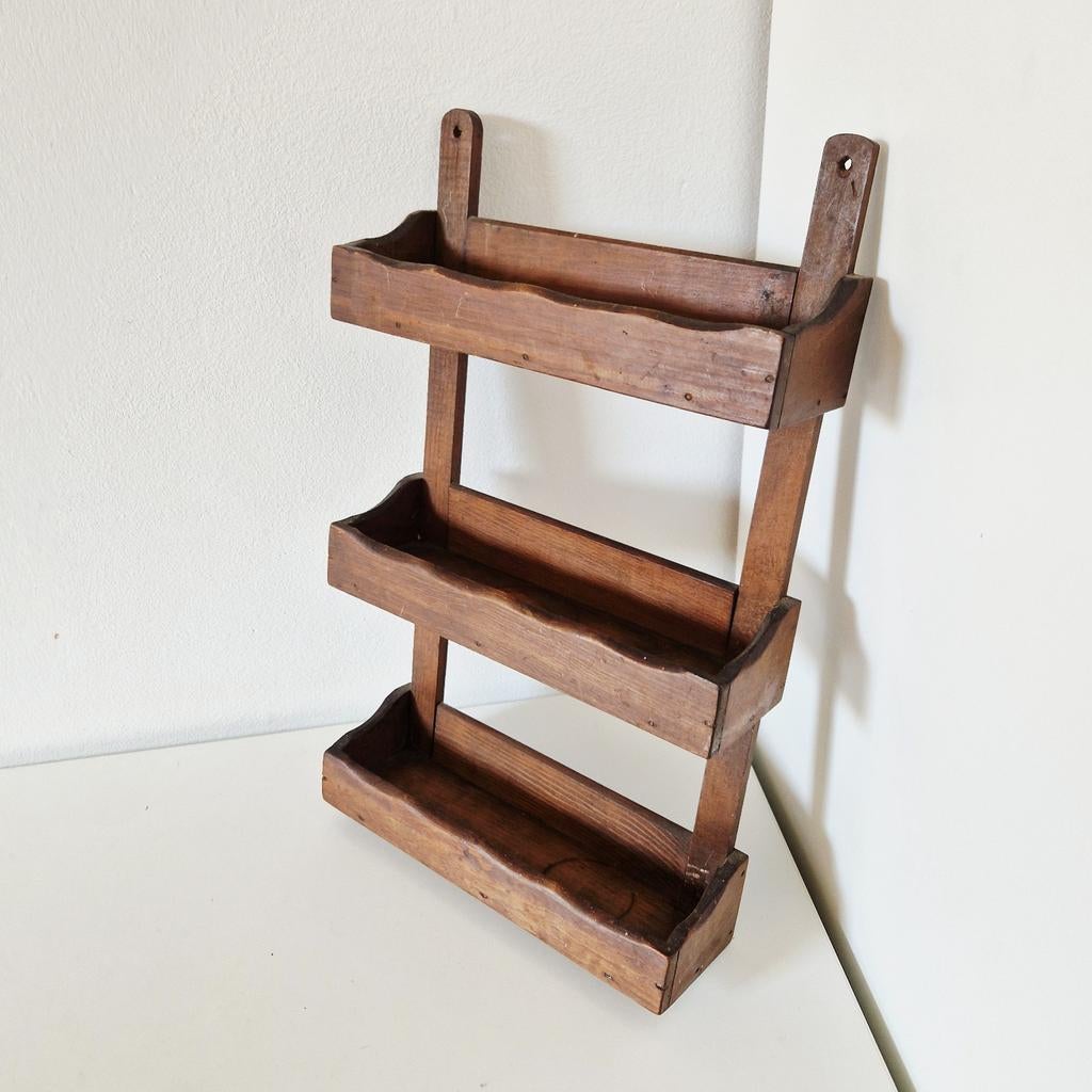 Vintage houten wandrek kruidenrekje wandrekje, Ophalen of Verzenden, Huis en Inrichting