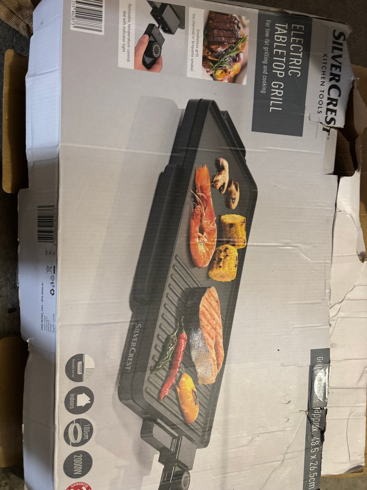 SilverCrest Elektrische Tafelgrill - Perfect voor Binnen, Ophalen of Verzenden, Gebruikt, Tafelgrill