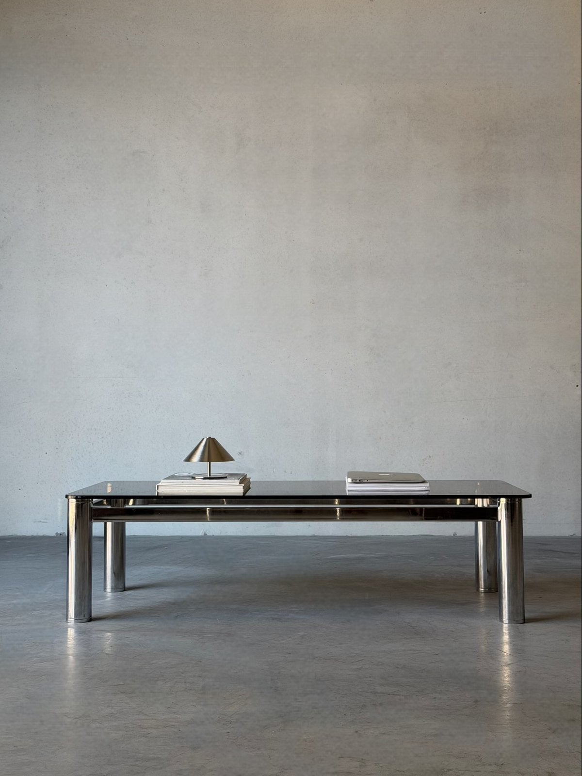 Vintage design chroom salontafel, Huis en Inrichting, Ophalen, 100 tot 150 cm, 50 tot 100 cm, Rechthoekig