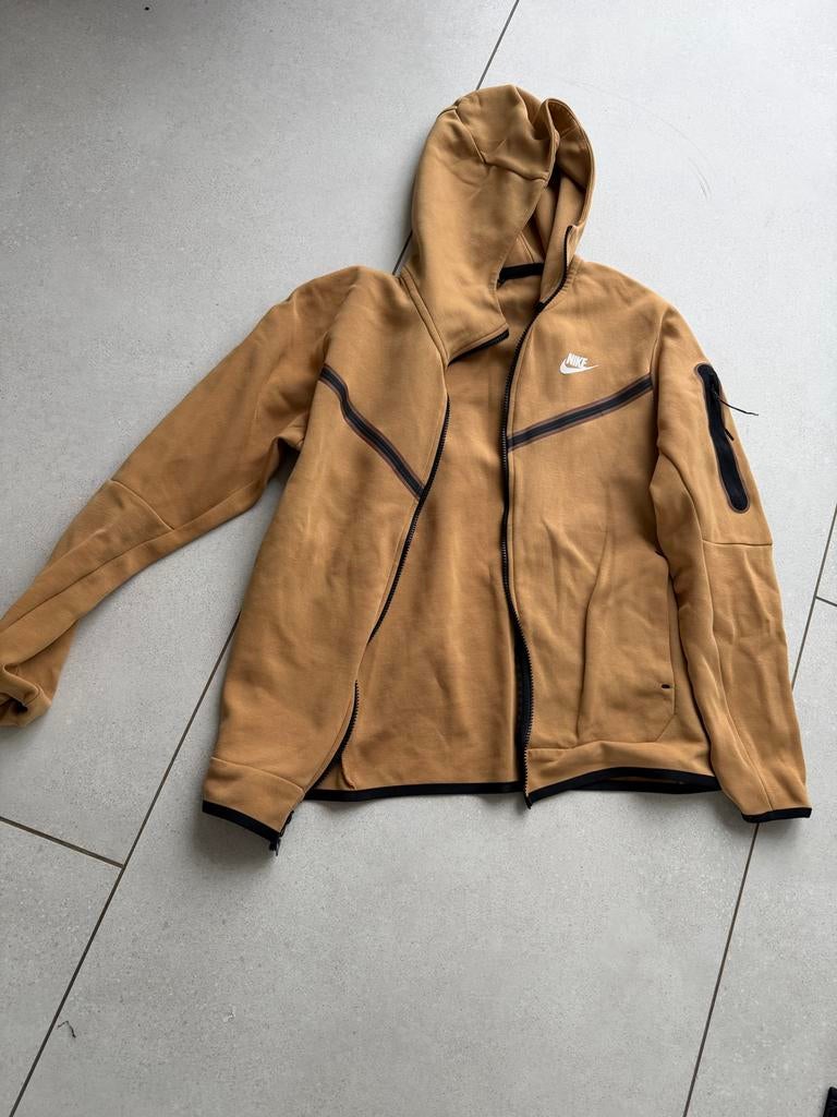 Nike Tech Fleece Hoodie - Bruin/Beige - Maat S, Ophalen of Verzenden, Zo goed als nieuw, Maat 46 (S) of kleiner, Bruin