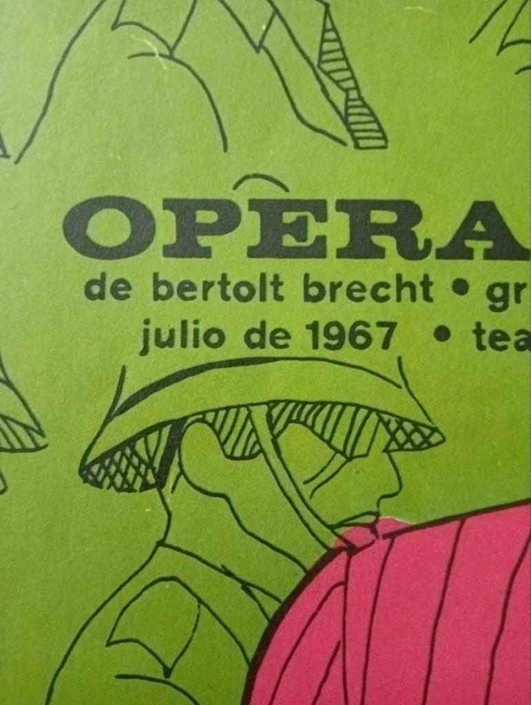 Theater affiche Bertolt Brecht Cuba 1970 stijl Rene Magritte, Ophalen of Verzenden, Gebruikt, A1 t/m A3, Film en Tv