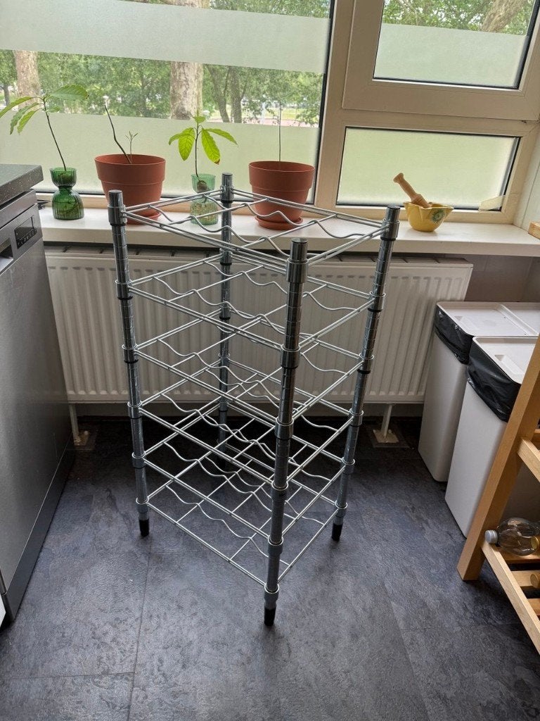 IKEA OMAR wijnrek / bottelhouder – galvaniseerd staal, Huis en Inrichting, Woonaccessoires | Wijnrekken, Ophalen, 15 tot 25 flessen