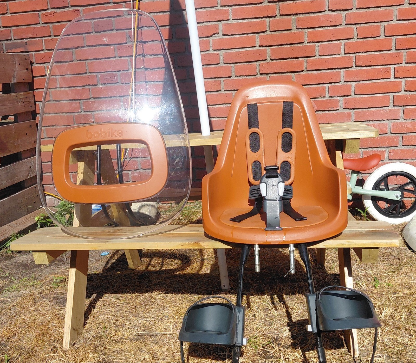 Bobike voorzitje fiets met windscherm en adapter, Ophalen, Voorzitje, Bobike, 0 t/m 13 kg