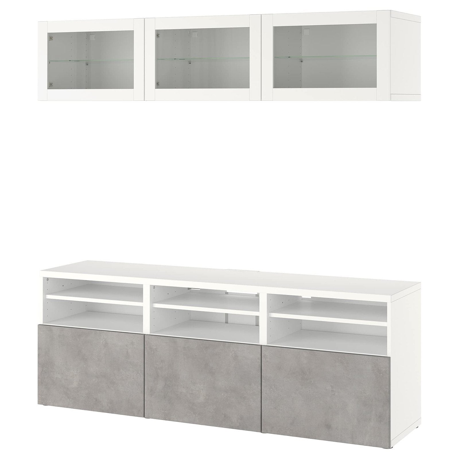 IKEA BESTÅ TV-meubel met vitrinekasten, Ophalen, Gebruikt, 100 tot 150 cm, 200 cm of meer